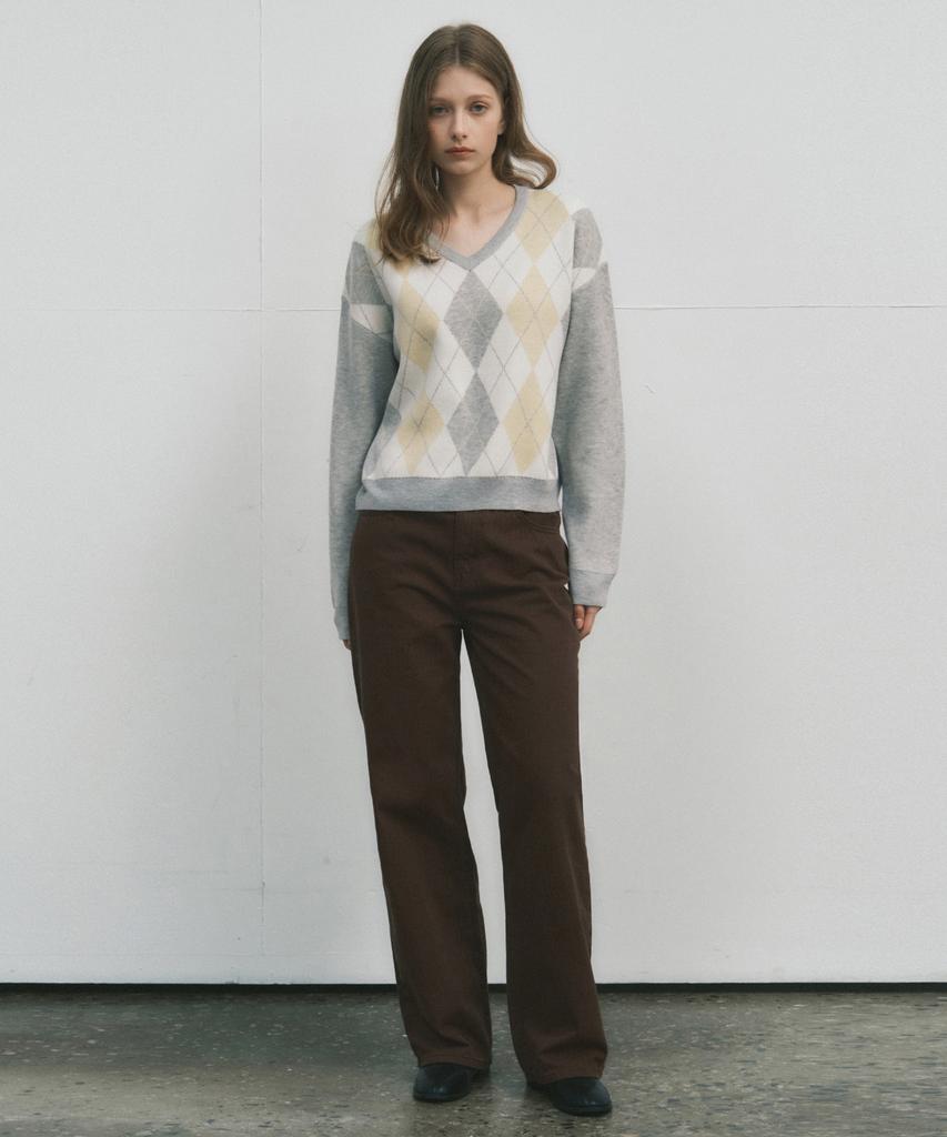 Wednesday Oasis For Woman W/Herringbone Pure Cotton Pants_Brown(W25-Pt24)