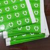 1000 Stück Recycling-Logo-Etikett Kunstpapier-Aufkleber für recycelbare umweltfreundliche Produkte Grüne Farbe Runde Fabrik-Etiketten