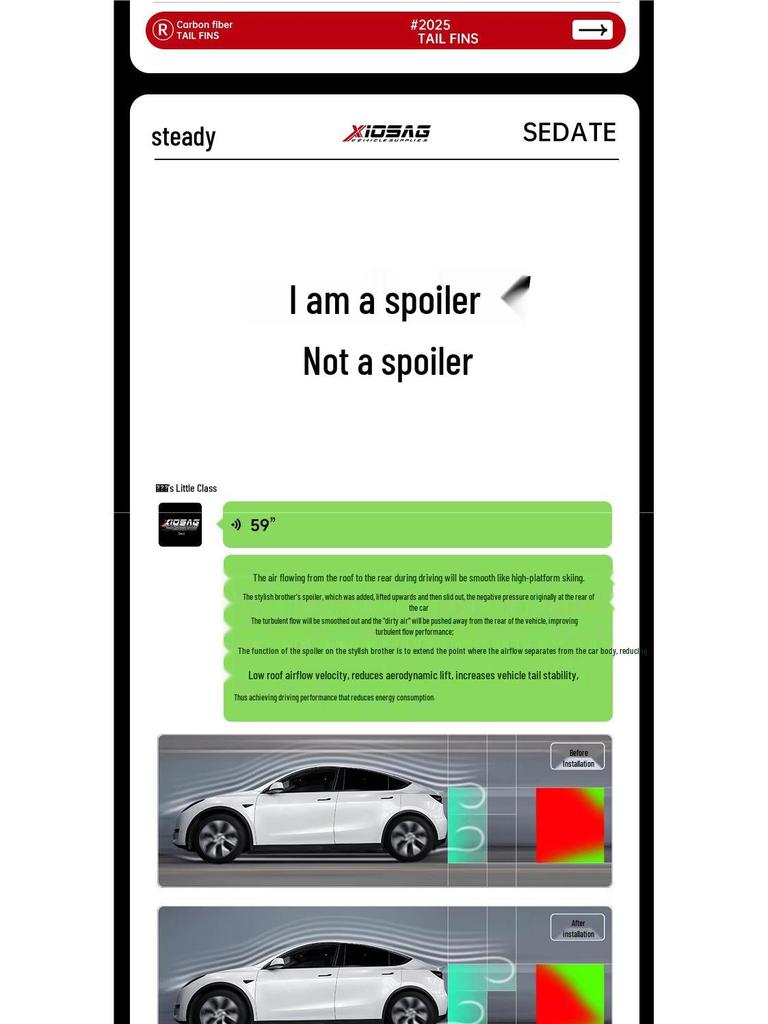 Tesla Model 3/Y Refreshed Dry Carbon Fiber High-Performance Rear Spoiler