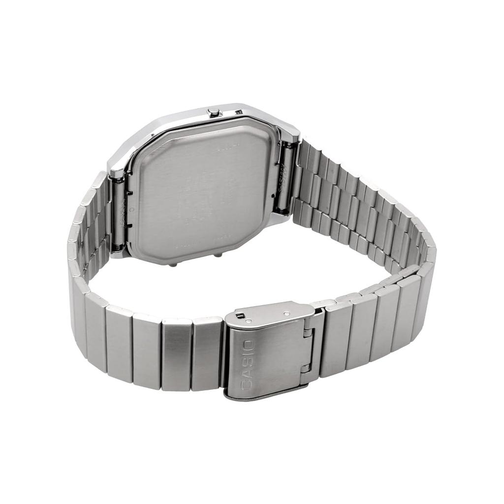 Casio Analog Digital ANA-DIGI Quartz Wristwatch Edgy Collection AQ-240 Series Overseas Model, Silver AQ-240E-7A, Bracelet Type