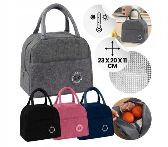 Thermal Lunch Box Bag with Handles 23x20x11 Cm Mix 1 Pc.