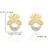 Light Luxury Simulated Pearl Bee Stud Earrings For Women Men Vintage Exquisite Zircon Honeybee Insect Animal Earrings Jewelry