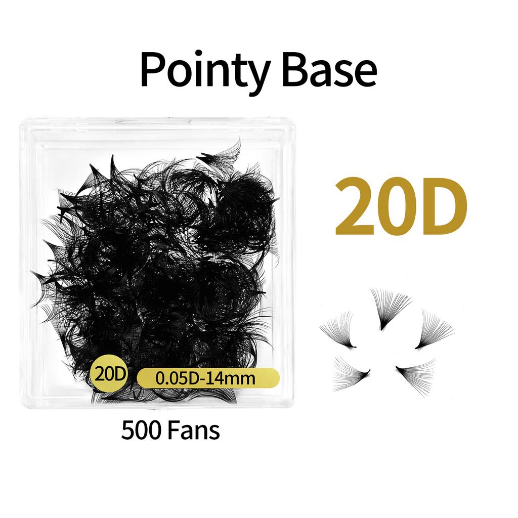 ABONNIE Loose 8D-20D Pointy Base Short Stem Premade Russian Volume Fans Faux Mink Premade Eyelash Extensions Makeup Cilios