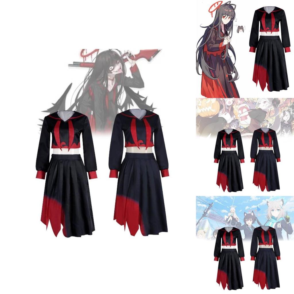 Vibrant Cosplay Costume Blue Archive Inspired Jk Uniform Polyester Fabric