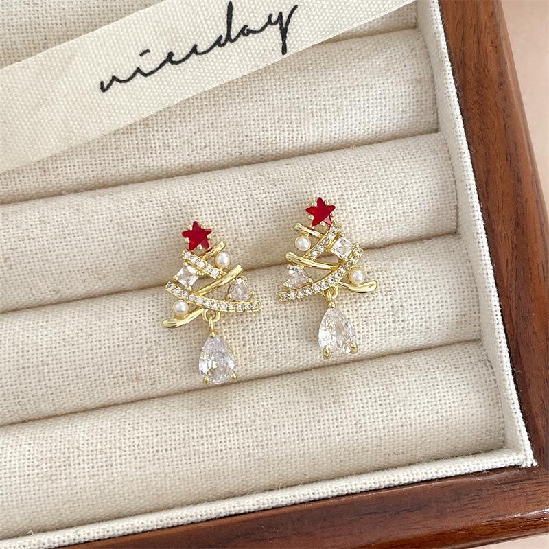 

Высококлассные нишевые серьги-пусеты в виде рождественской елки: Новогодний бестселлер в стиле легкой роскоши, милых и очаровательных украшений