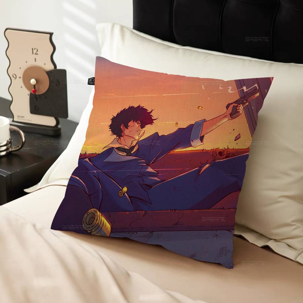 Capa de Almofada Anime C-Cowboy B-Bebop Polegadas Decoração Rústica Capas de Almofada de Lançamento para Decoração de Sofá