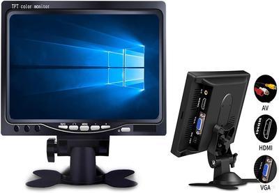 METIS Monitor 7 Inch Display with Cables Speaker Compatible with Raspberry Pi 1080p LCD HDMI VGA AV Port Compatible with Monitor VGA/AV/HDMI Built-in