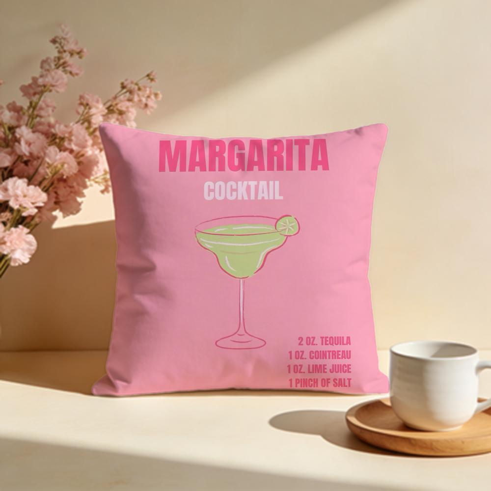 Hot MMargarita Cocktail Arted Cushion Cover Stylish Washable Pillow Cover Ideal for Couch Bedroom Car Decoration