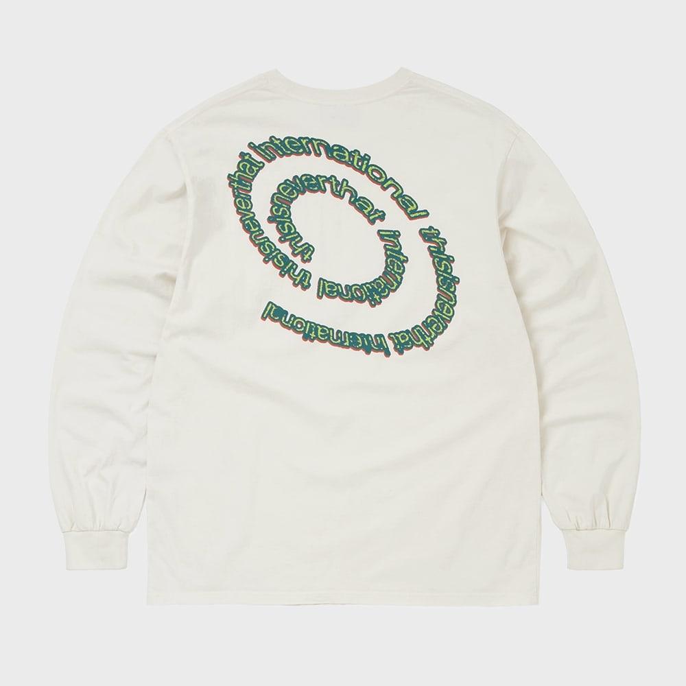 ThIS IS Never That SpiraL Logo L S Tee Ivory