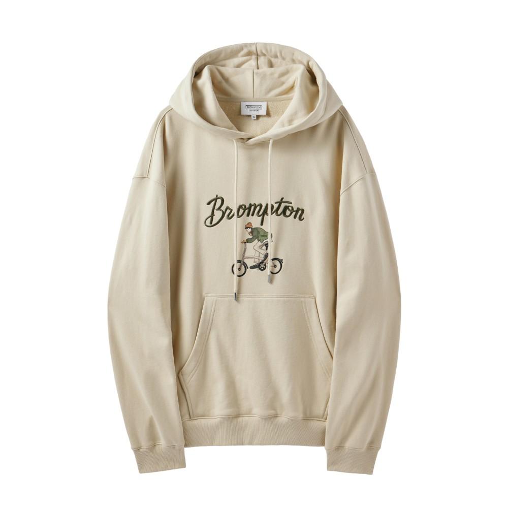 Brompton London Cycling Graphic Hood T-Shirt - Butter (P243Uhd403) Butter/105