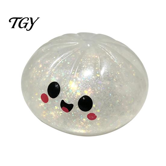 Stretchy TPR Toys for Sensory Play Halloween Bun Squeeze Toy with Steamer, Fidget Stress Ball, Spooky Ghost Relieving School Pumpkin Relief