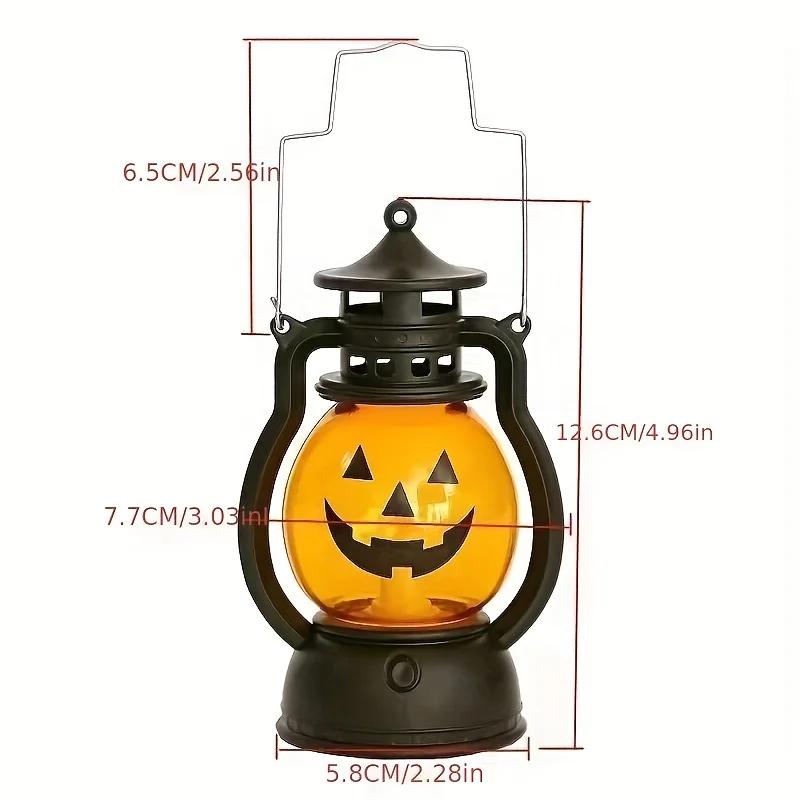 1-10PCS Halloween Ghost Face Pumpkin Lamp LED Ghost Lamp Candle Light Retro Small Oil Lamp Halloween Party Home Horror Props