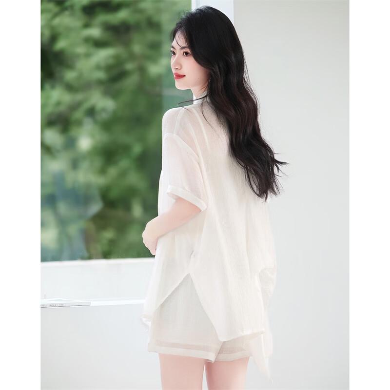 Women's Fashion Wide-Leg Shorts & Shirt Two-Piece Set