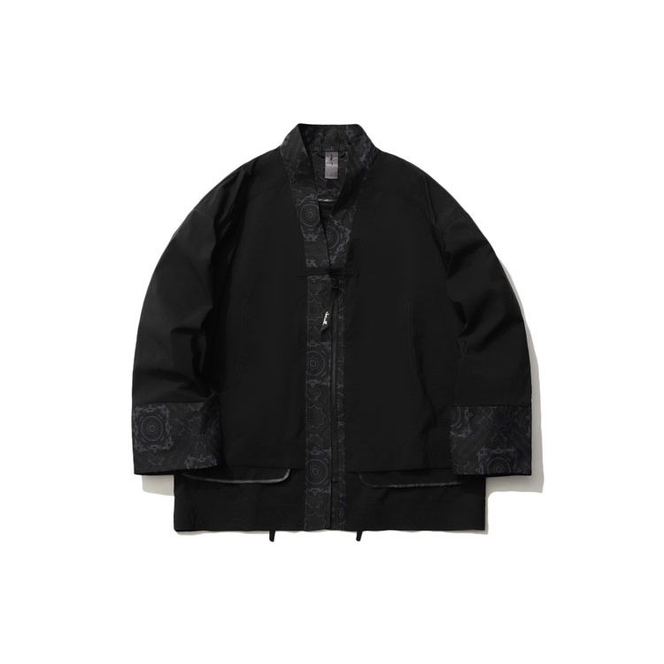 

Li Ning X Jackie Chan Свободная повседневная куртка с длинным рукавом и вставками для мужчин, куртки, черный AFDR207-1 L