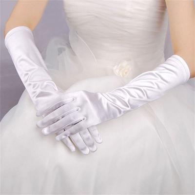 Evening Party Opera Prom Costume Accessories Finger Long Gloves Wedding Gloves Wrist Stretch Satin