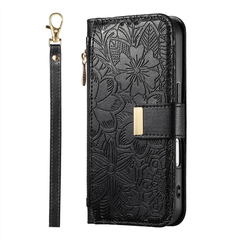Wallet Case for Samsung Galaxy S25 Edge S25 S24 Ultra S24 FE Lanyard Zipper Dual Card Holder Flip Stand Magnetic Buckle Cover