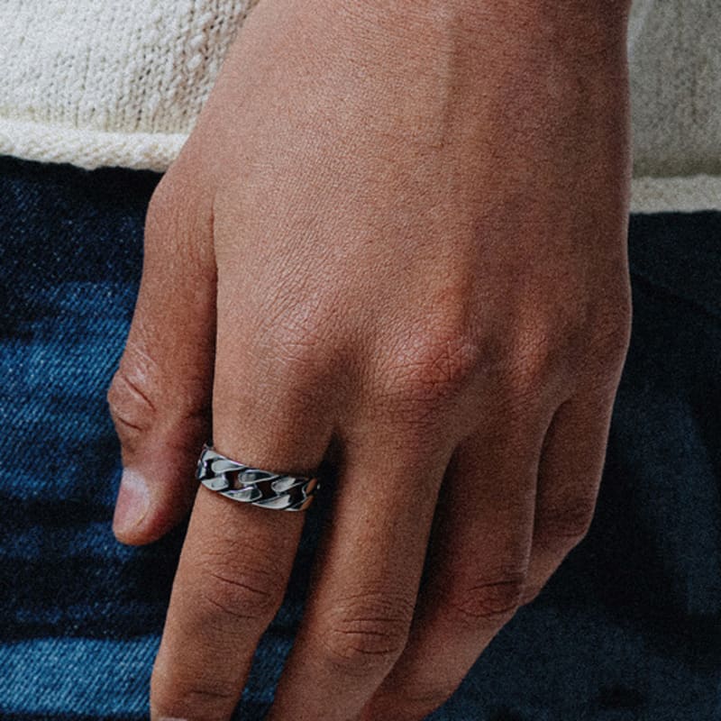 SCALETTO BLACK WSM011 Bold Chain Ring