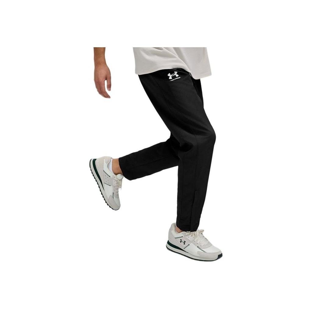 Under Armour Rival Sports Seria Leisure Logo Marki Tkane Elastyczne Oddychające Spodnie Casual Męskie spodnie Czarne 1390150-001