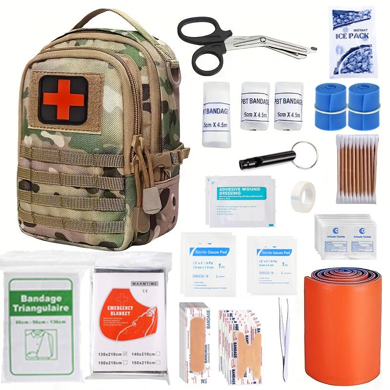 

Аптечка первой помощи для выживания в чрезвычайных ситуациях из 120 предметов со жгутом, шиной, Molle IFAK EMT для путешествий на открытом воздухе, дома, кемпинга, походов