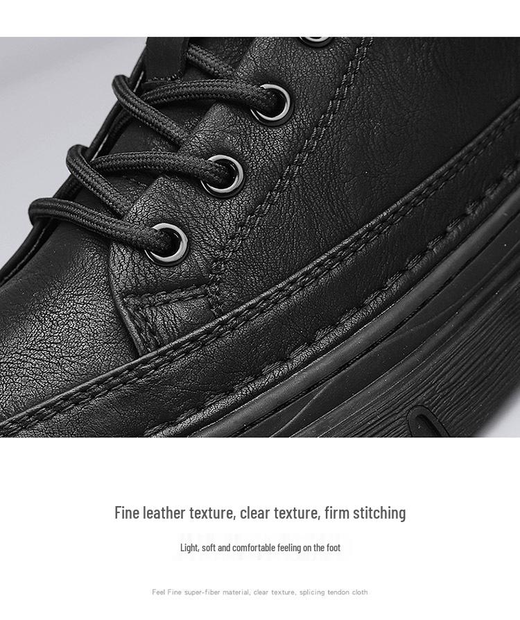 2025 Men's Autumn Leather Low-Top Martin Boots - Soft Sole Casual Workwear Shoes.
