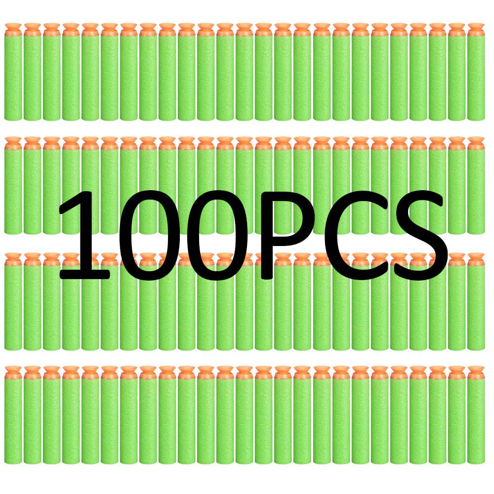 

100 шт. 7,2 см. М’які кулі з порожнистими головками. Насадка для куль. Наповнювач для дротиків. Іграшковий пістолет. Кулі. Іграшки. TYPE B зелений