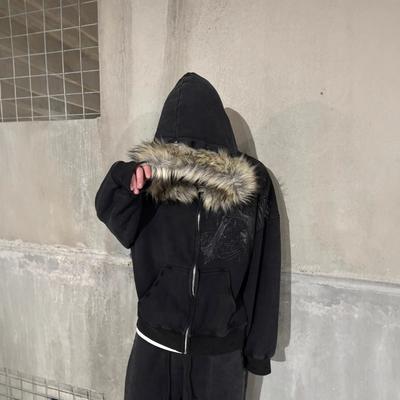 Europäischer und Amerikanischer Y2K Street Vintage Bedruckter Langarm-Hoodie