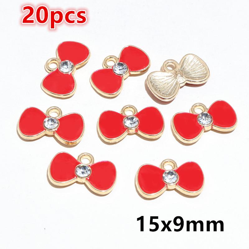 10-20pcs Bow Charms Pendant Enamel Alloy Metal Craft DIY Jewelry Making Accessories Findings for Earrings Necklace Bracelets