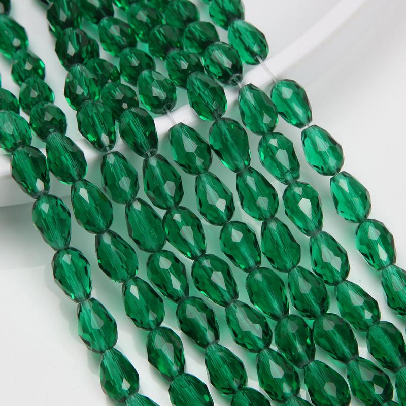 1 Strang 8x12mm Abstandshalter Wassertropfen Perlen AB Glanz Glas Kristall Perlen Armbänder für Damen Zubehör Perlen für Schmuckherstellung