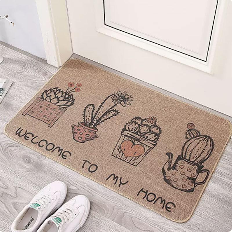 Entrance Mat Linen Carpet Living Room Mat Entrance Door Mat Household Non Slip Foot Mat