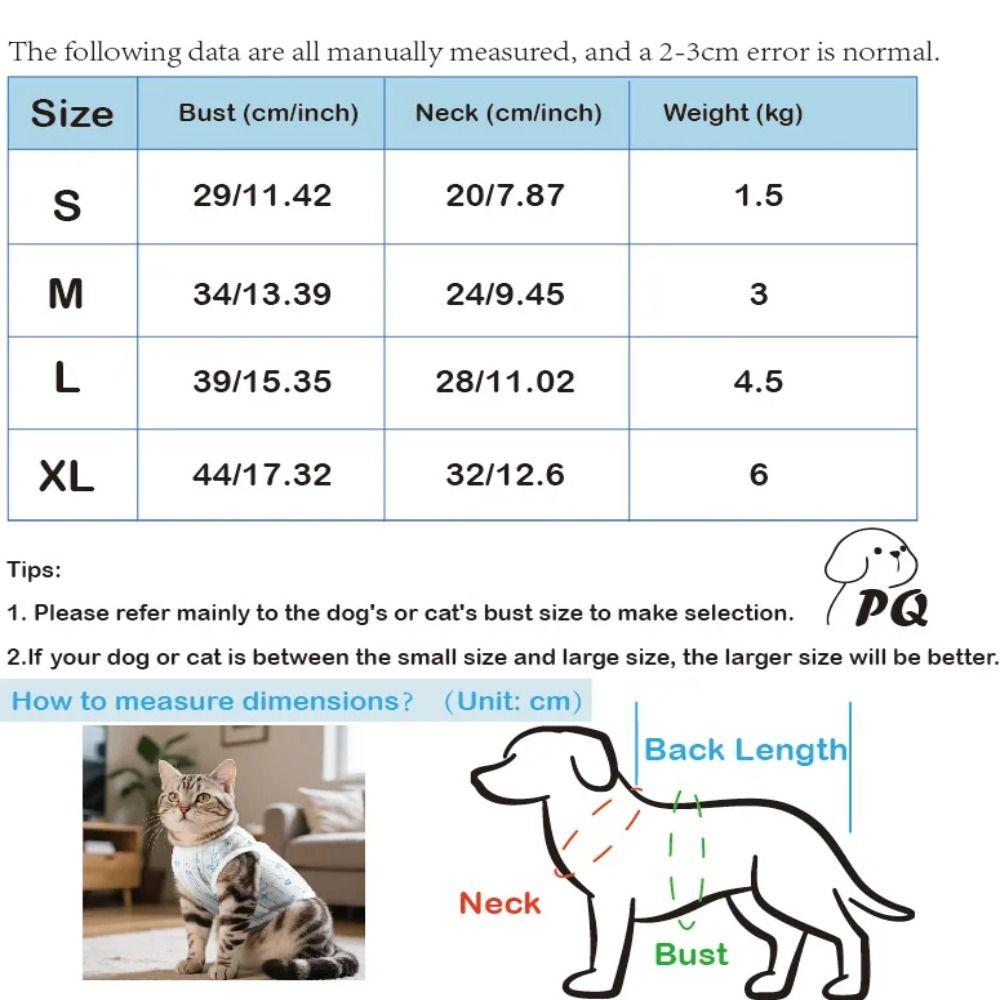 Soft Material Cat Recovery Clothes Breathable Fabric Cat Protective Vest  Weaning Period