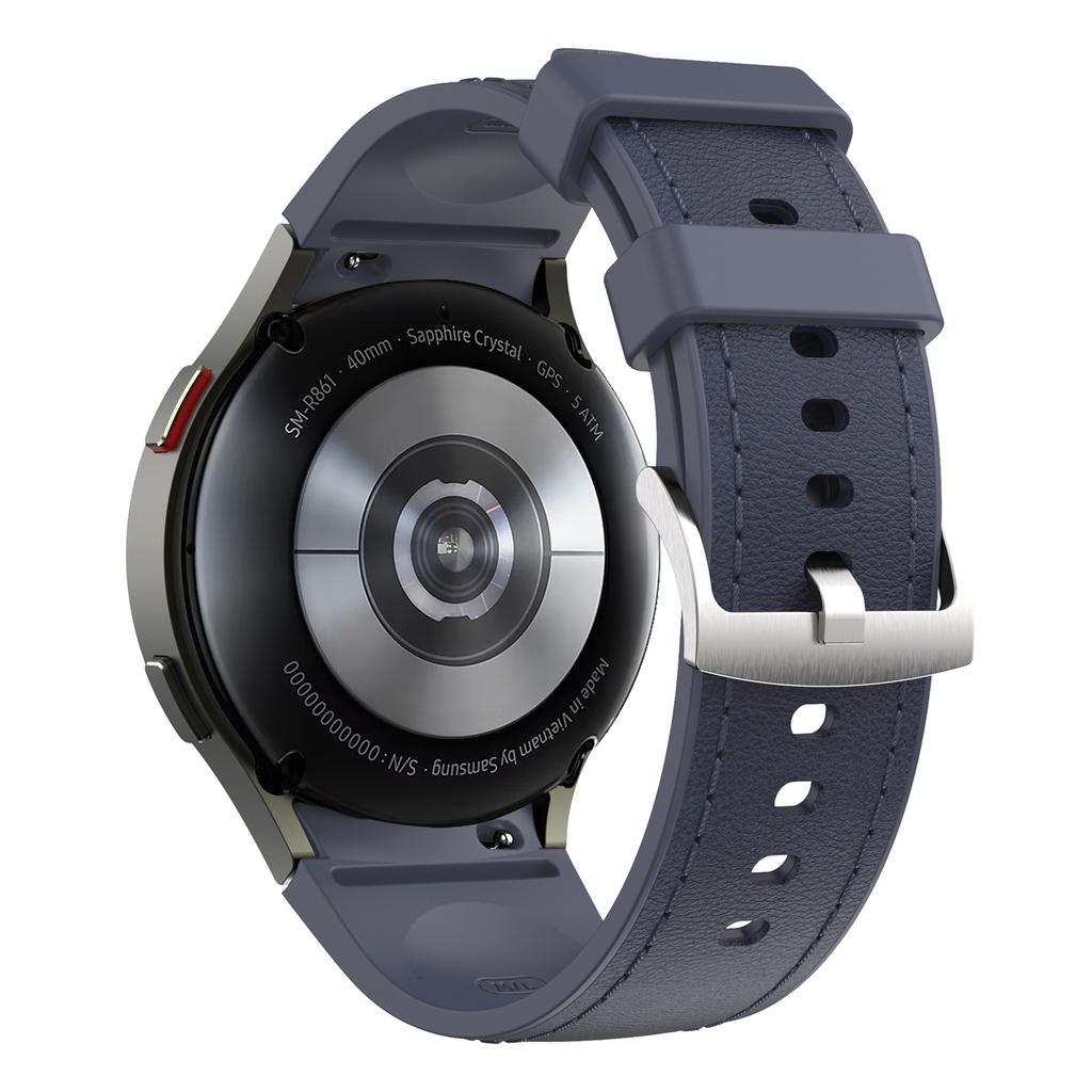 Watch Band For Samsung Galaxy Watch7/Watch6/Watch 5/Watch4 Silicone+Leather Adjustable Strap Armband