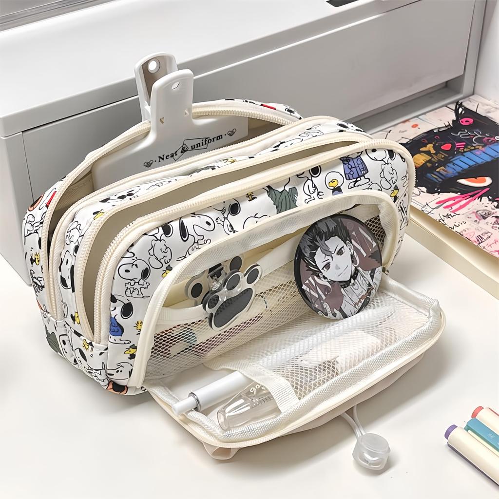 LYLIDIA Creion Creion Snoopy Depozitare Stilou Creion Capacitate Mare Machiaj Creion Papetărie Snoopy Depozitare Papetărie Mare Cadou de Ziua de Naștere Cadou de Intrare Etui,