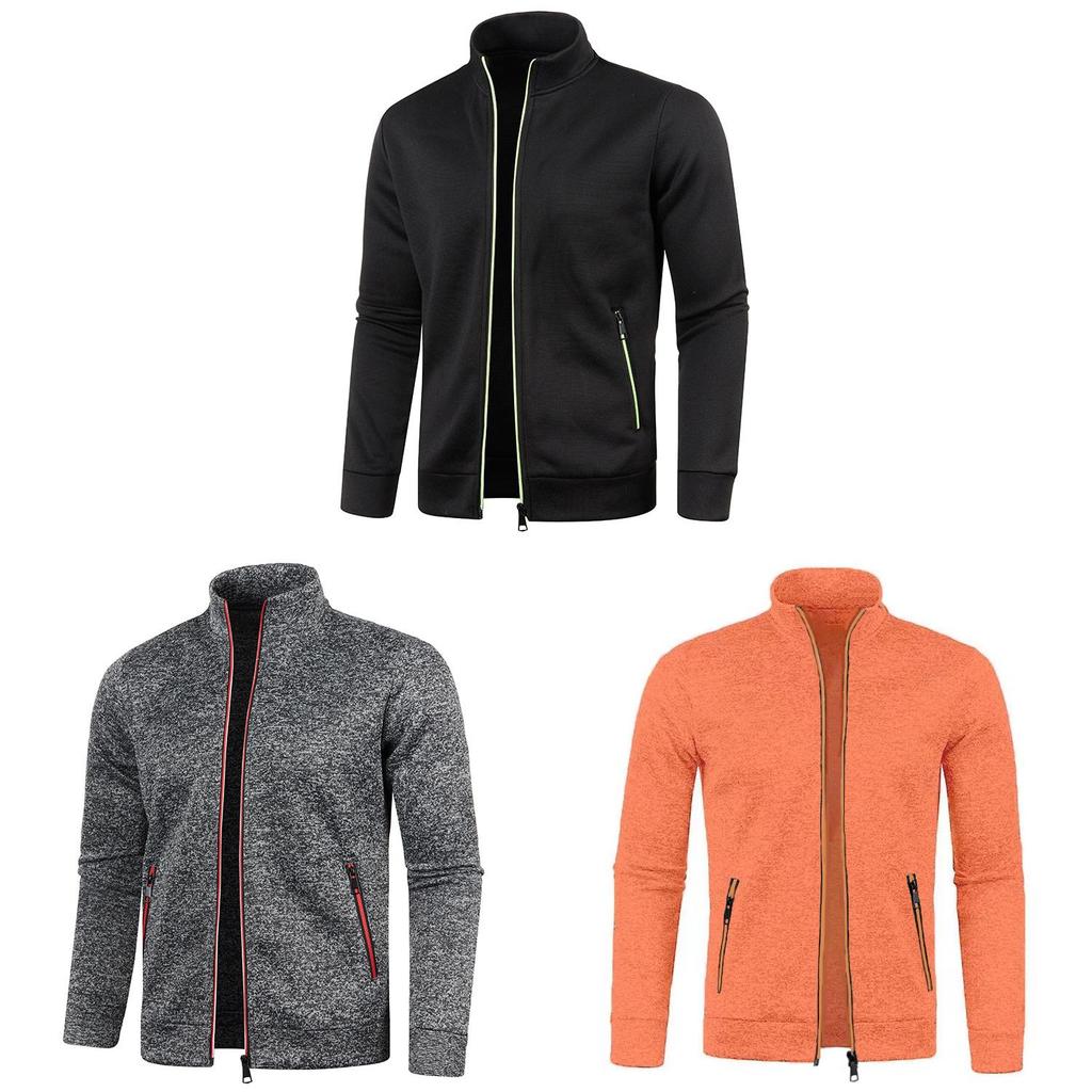 Mens Winter Knit Hoodie With Full Zipper And Fleece Lining For Casual Urban Wear