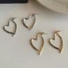 Semplici Orecchini Pendenti a Cuore alla Moda per Donne Ragazze Colore Oro Argento Orecchini in Metallo Liscio Pendenti Gioielli da Matrimonio Regalo