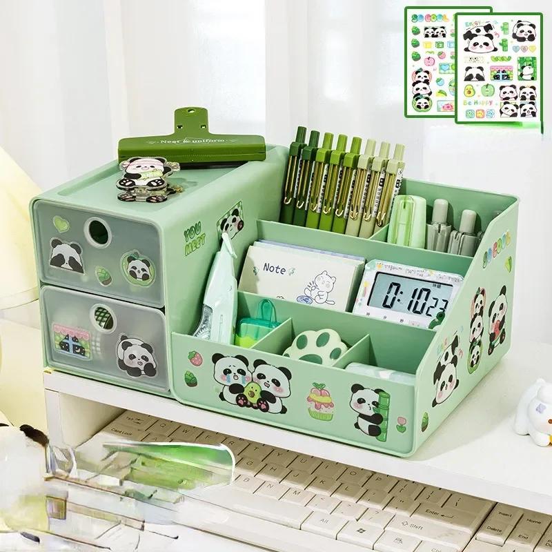 Pencil Organizer Girls Boys Students Desk Drawer Cute Large Capacity Pencil Bucket Office Desktop Stationery Home Storage Box