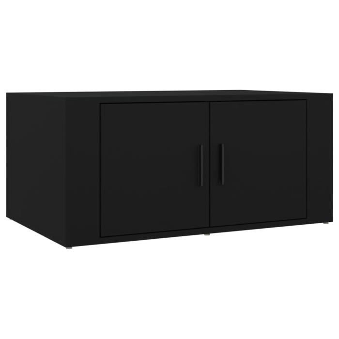 816513 vidaXL Table basse Noir 80x50x36 cm Bois d'ingénierie