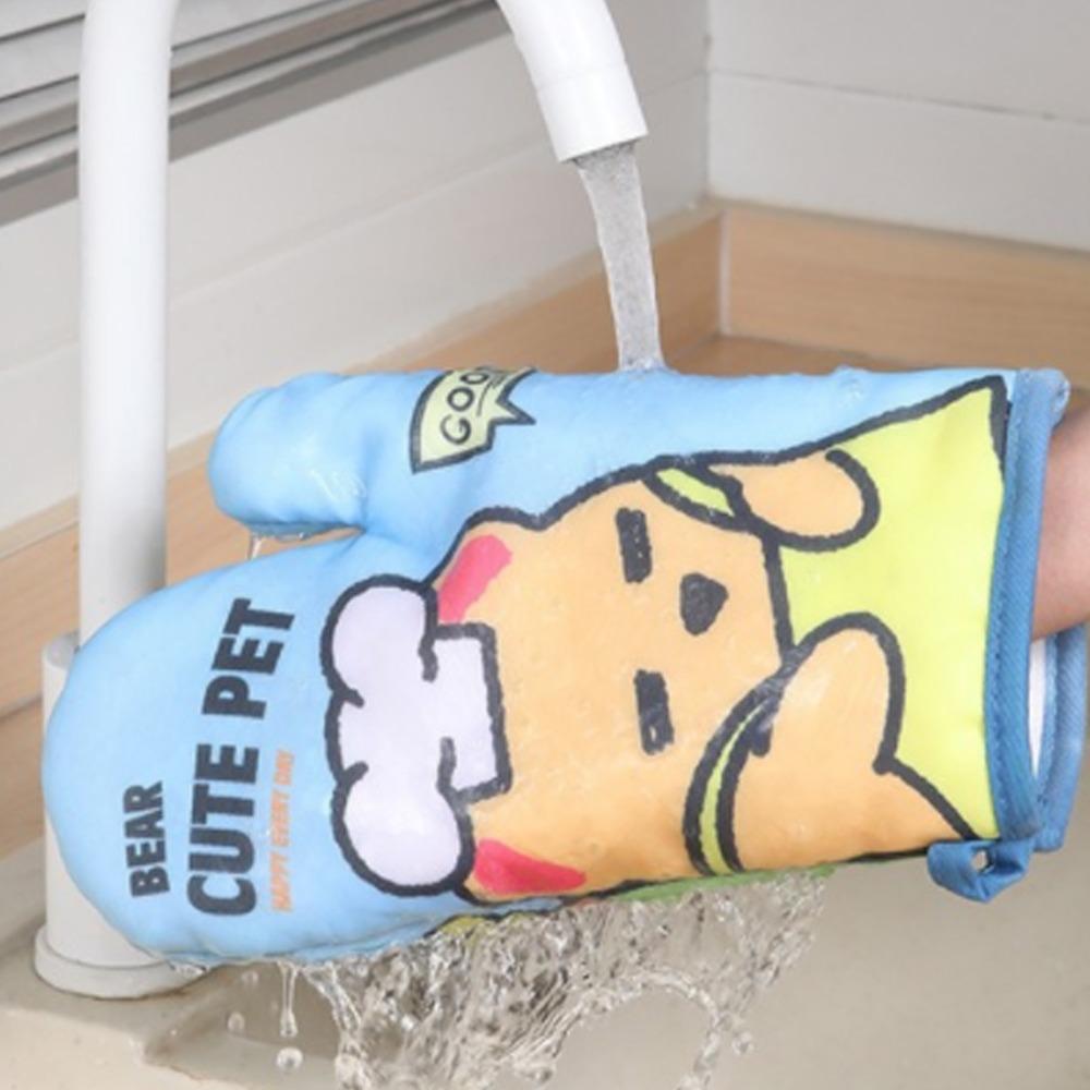 2PCS Cartoon Printed Heat Resistant Glove Heat Insulated Baking Glove Durable Oven Mitt  Kitchen