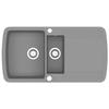 VidaXL Évier de Cuisine en Granit Double Bac Gris Décor de Cuisine Maison 142947