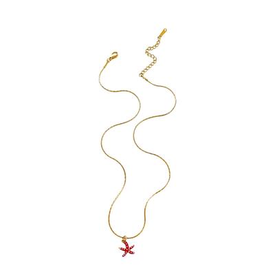 Collana con Ciondolo Stella Marina Regolabile Catena in Acciaio Inossidabile Gioiello per Collo per Donna Ragazza Estate Ispirato all'Oceano Regalo