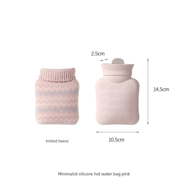 Fasola Water-Filled Hot Water Bottle Small Mini Silicone Hand Warmer Bag for Bed Use, Hot Compress for Belly, Baby Warm Water Bag