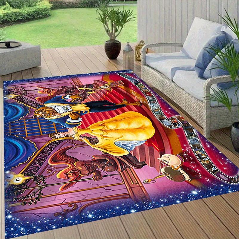 1pc Beauty and the Beast Carpet Area Rug, Bedroom, and Playroom Durable, Stain-Resistant, and Easy To Clean, Living Room
