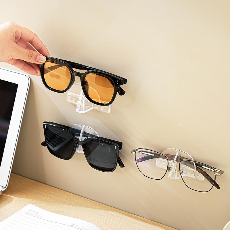 Wall-Mounted Glasses Rack for Bathroom or Bedside - Anti-Pressure Sunglasses Shelf