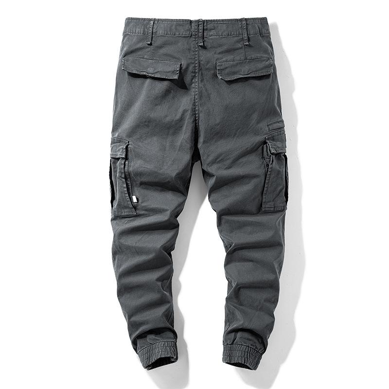 Jarní a podzimní kombinézy s více kapsami pánské ležérní kalhoty pánské rovné kalhoty