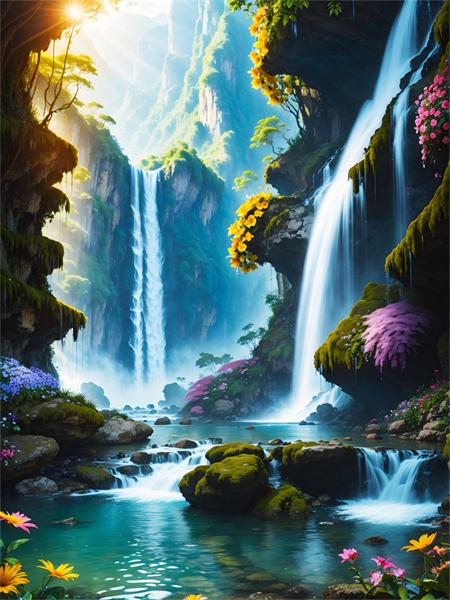 5D Diamond Painting Mosaic Mountain Waterfall Full Square Round Embroidery Natural Landscape Home Decor