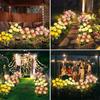 7-Head Solar-Powered LED Camellia  Lights Flower Garden Decor Outdoor Pathways Landscaping Light Lawn Decorative Atmosphere Ligh