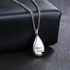 Elegant Teardrop Cremation Urn Necklace - Stainless Steel Memorial Pendant for Women