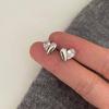 Korean High-End Heart Stud Earrings: Simple Retro Design for Women, Perfect for Best Friend Gifts