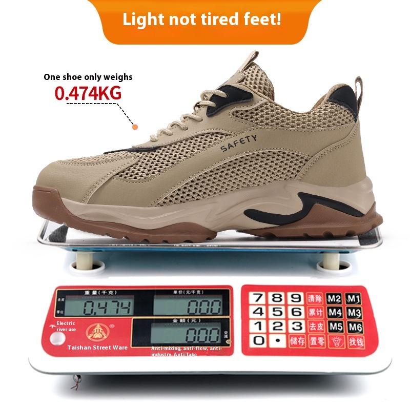 Summer Safety Shoes For Men Breathable Work Shoes With Plastic Toe Industrial Soft Sole Shoes Lightweight Safety Sneaker For Men