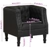 Armchair Black Genuine Leather