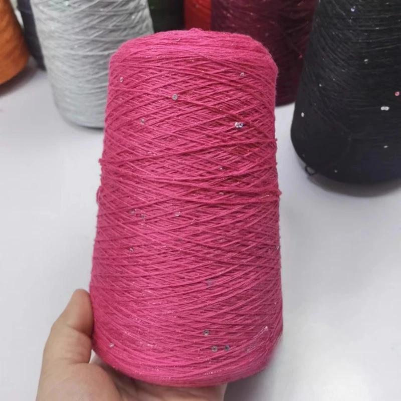 Glitter Mulberry Silk Cotton Thread 500g/Roll Glitter Bead Silk Lace Thread Soft Silky Spring/summer DIY Hand-woven Thread